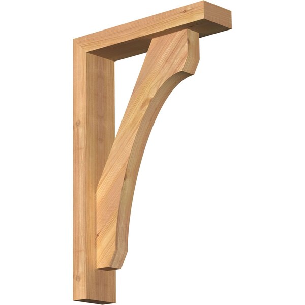 Ekena Millwork Legacy Block Smooth Bracket w/ Offset Brace, Western Red Cedar, 3 1/2"W x 14"D x 22"H BKT0402X14X22LEC05SWR - main
